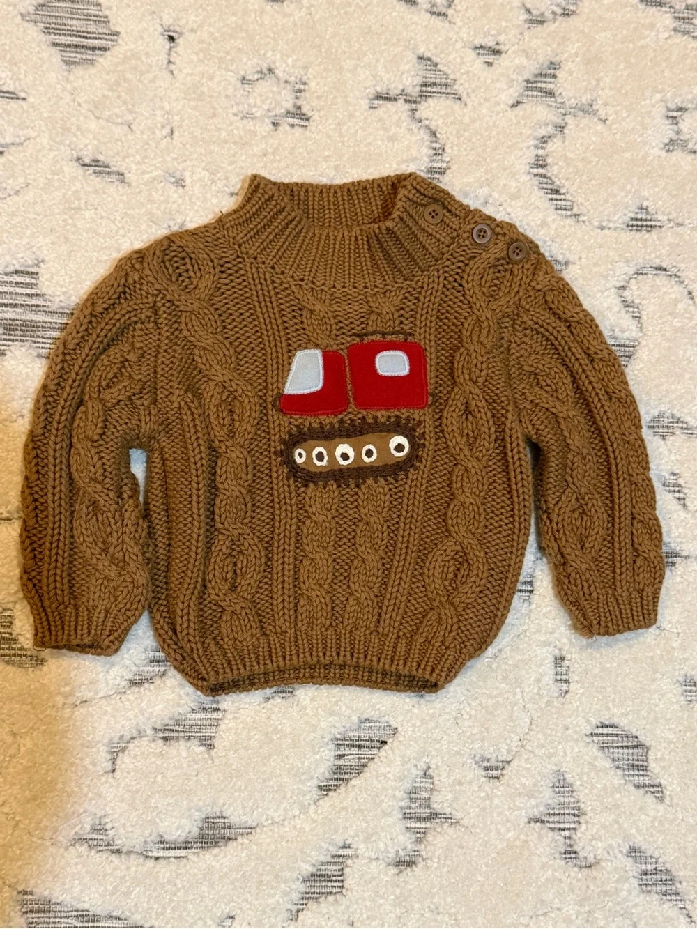 Gymboree lot of 2 baby boy sweaters blue whale brown crane tractor  3-6mos EUC